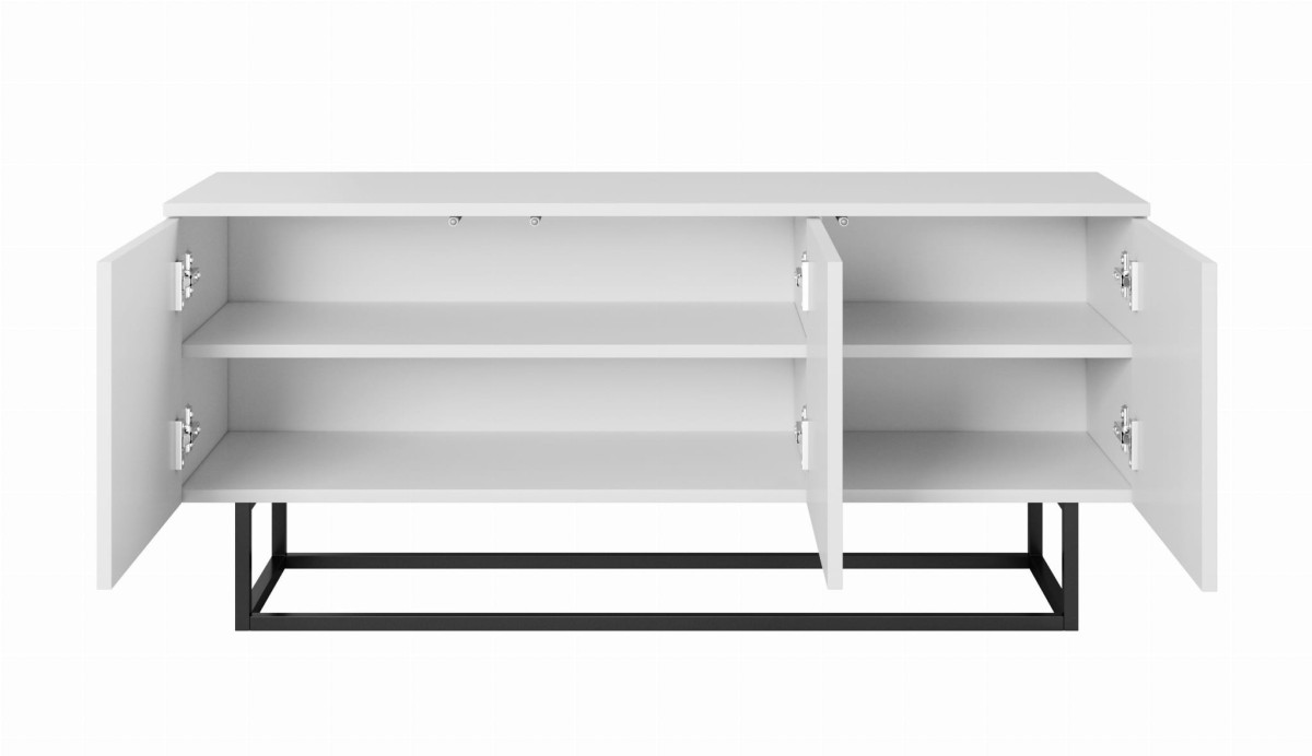 Szafka RTV ASGARD szerokość 120 cm 3 drzwiczki biały do Salonu Pokoju Basic Nogi wariant A