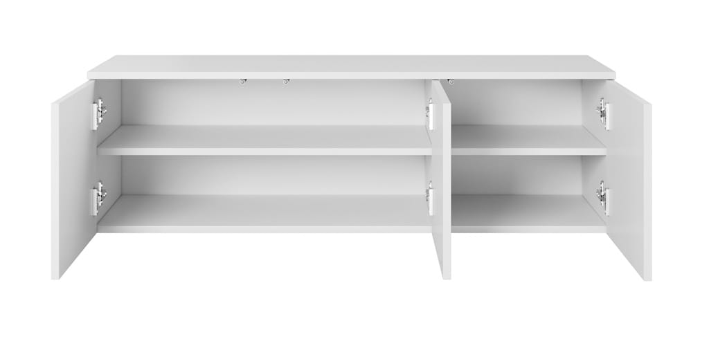 Szafka RTV ASGARD szerokość 120 cm 3 drzwiczki biały do Salonu Pokoju
