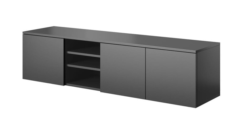 Szafka RTV ASGARD szerokość 150 cm 3 drzwiczki czarny do Salonu Pokoju Basic