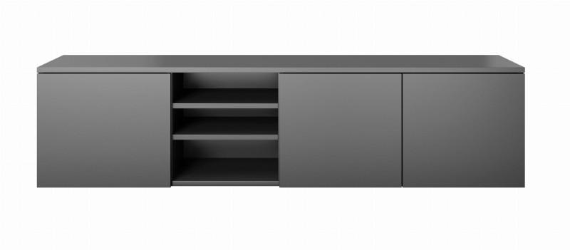 Szafka RTV ASGARD szerokość 150 cm 3 drzwiczki czarny do Salonu Pokoju