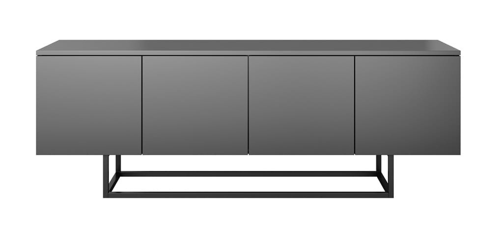 Szafka RTV ASGARD szerokość 150 cm 4 drzwiczki czarny do Salonu Pokoju Nogi Wariant A