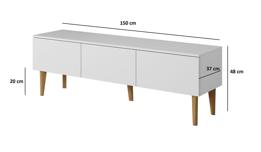 Szafka RTV BERGEN szerokość 150 cm 3 drzwiczki dąb aristan  do Salonu Pokoju