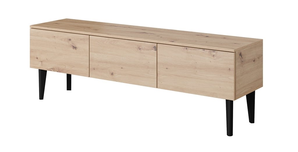 Szafka RTV BERGEN szerokość 150 cm 3 drzwiczki dąb aristan  do Salonu Pokoju