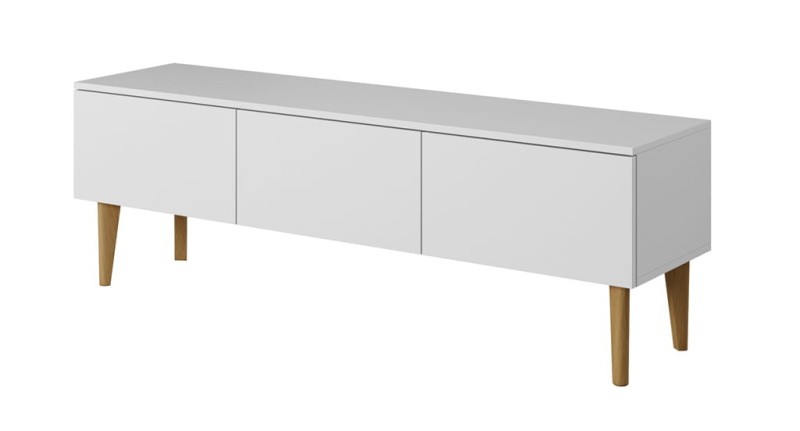 Szafka RTV BERGEN szerokość 150 cm 3 drzwiczki biały do Salonu Pokoju