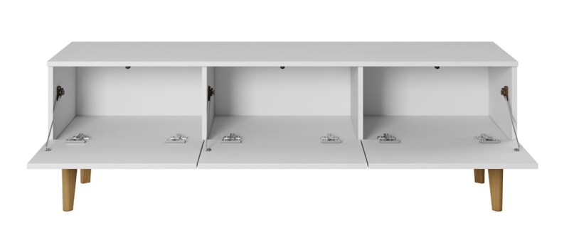 Szafka RTV BERGEN szerokość 150 cm 3 drzwiczki biały do Salonu Pokoju