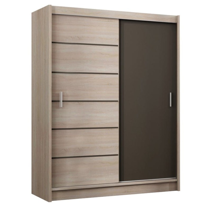 Szafa przesuwna SEWILLA 203 dwudrzwiowa półki drążki dąb sonoma