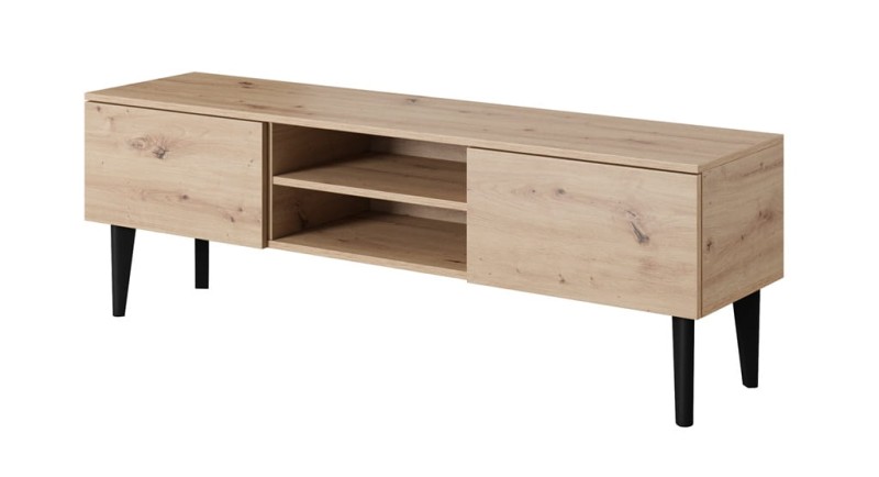 Szafka RTV BERGEN szerokość 150 cm 2 drzwiczki dąb aristan do Salonu Pokoju