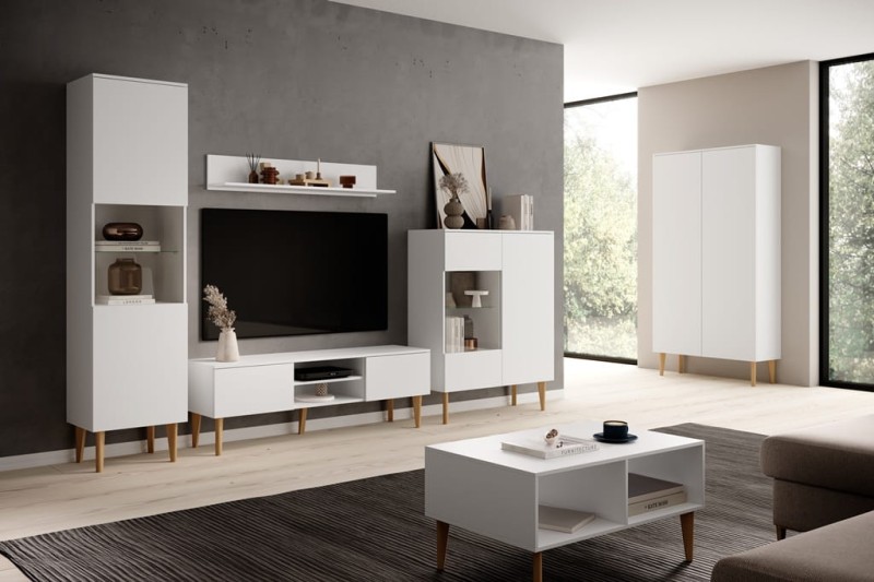 Pokój dzienny BERGEN biały Salon Nowoczesny Styl