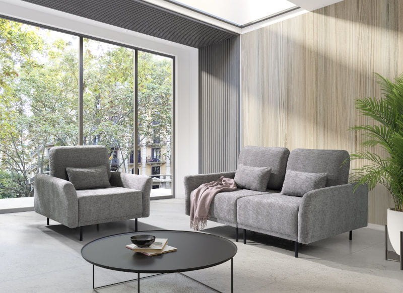 Sofa 2 osobowa z fotelem MODULO Do Salonu Nowoczesna Pokój dzienny Komfort