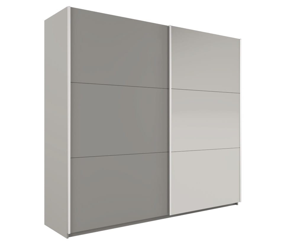 Szafa przesuwna VIGO 120 dwudrzwiowa lustro szerokość 122 cm szara- platinium / lustro