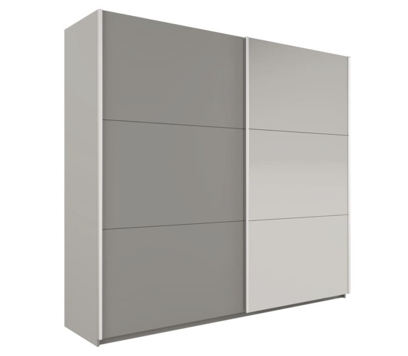 Szafa przesuwna VIGO 120 dwudrzwiowa lustro szerokość 122 cm szara- platinium / lustro