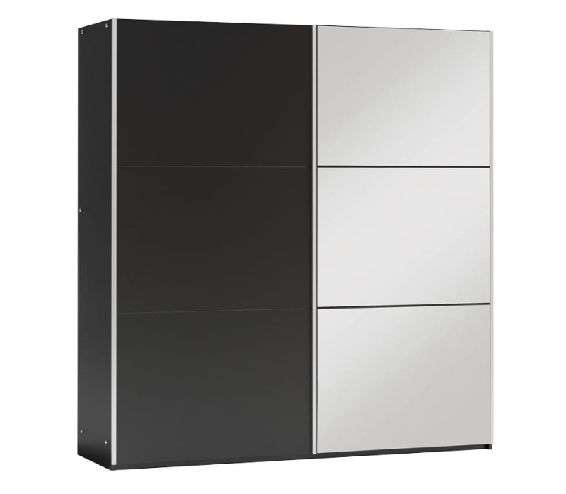 Szafa przesuwna VIGO 120 dwudrzwiowa lustro szerokość 122 cm czarna