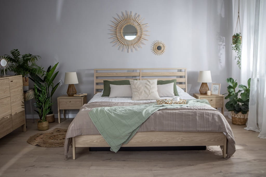 Łóżko COZY powierzchnia spania 180 x 200 cm dąb olejowany CZ2160DO Do Sypialni Wysoka Jakość