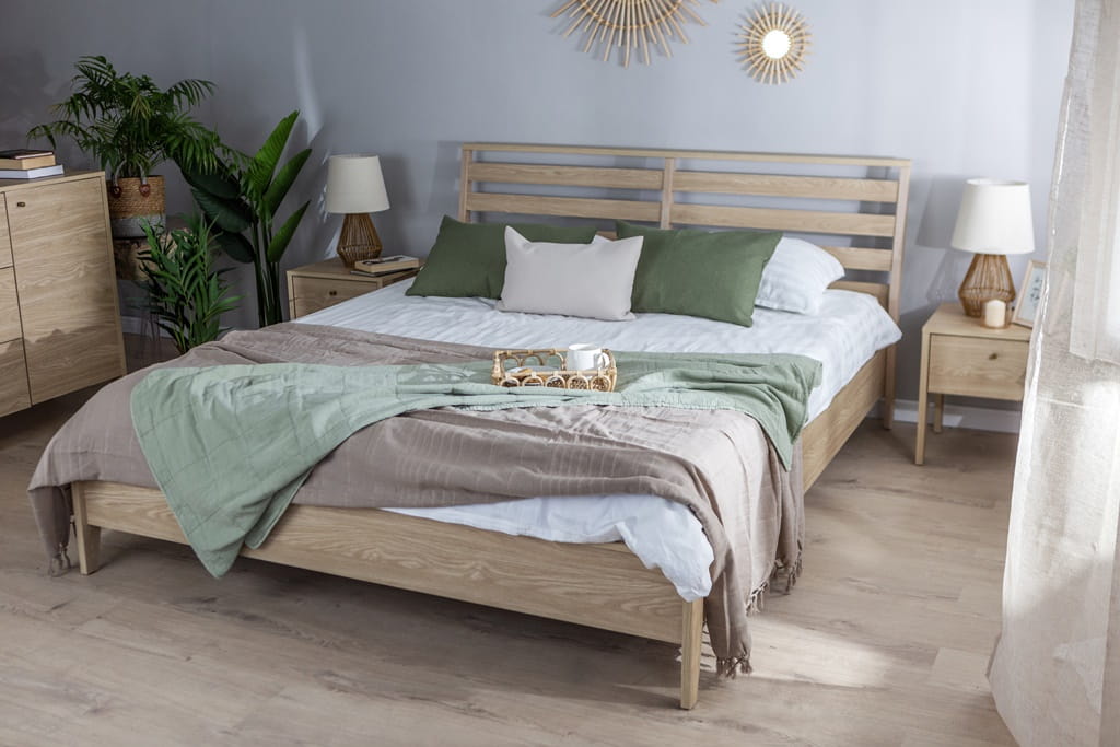 Łóżko COZY powierzchnia spania 180 x 200 cm dąb olejowany CZ2160DO Do Sypialni Wysoka Jakość