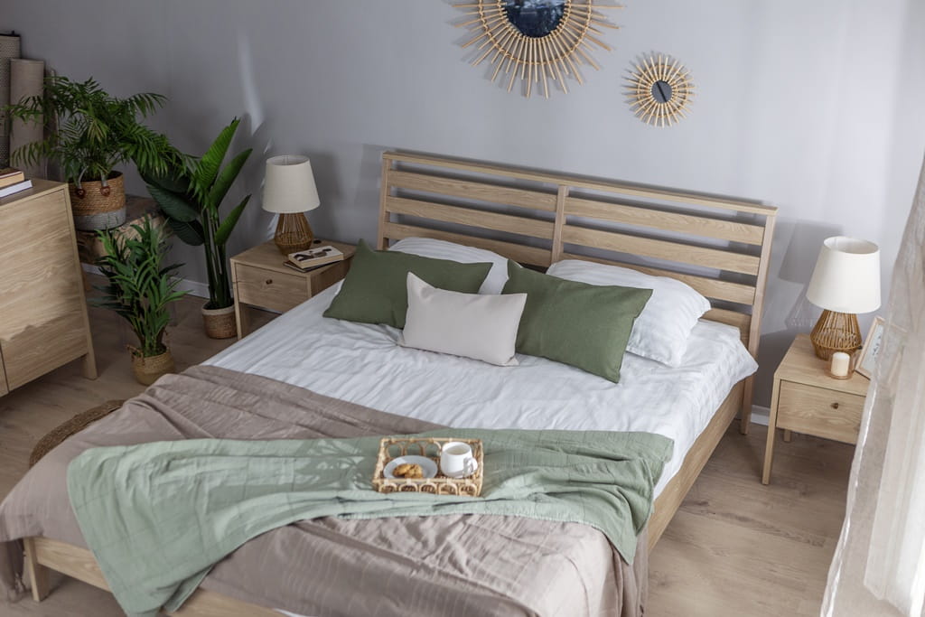 Łóżko COZY powierzchnia spania 180 x 200 cm dąb olejowany CZ2160DO Do Sypialni Wysoka Jakość