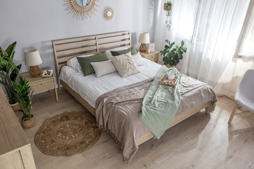 Łóżko COZY powierzchnia spania 180 x 200 cm dąb olejowany CZ2160DO Do Sypialni Wysoka Jakość