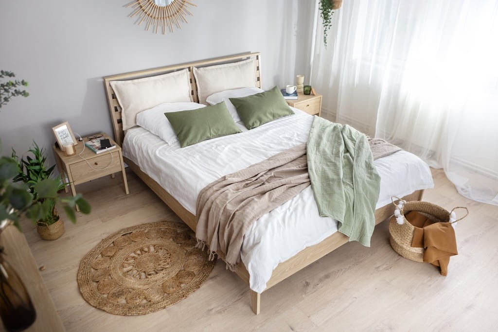 Łóżko COZY powierzchnia spania 180 x 200 cm dąb olejowany CZ2160DO Do Sypialni Wysoka Jakość