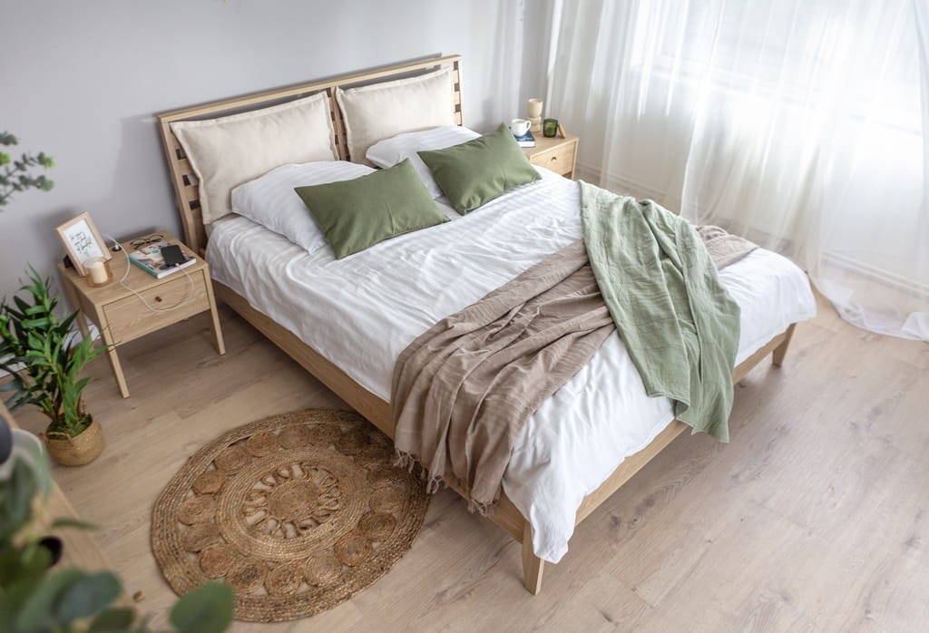 Łóżko COZY powierzchnia spania 180 x 200 cm dąb olejowany CZ2160DO Do Sypialni Wysoka Jakość