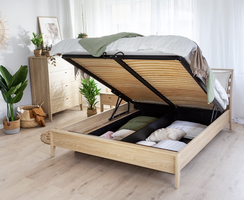 Łóżko COZY powierzchnia spania 180 x 200 cm dąb olejowany CZ2160DO Do Sypialni Wysoka Jakość