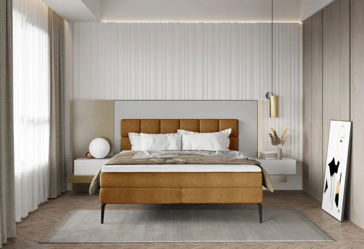 Łóżko ADEL powierzchnia spania 140 x 200 cm Tapicerowane Do Sypialni