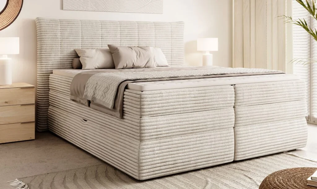 Łóżko AMBER powierzchnia spania 160 x 200 cm Boxspring Do Sypialni Wysoka jakość