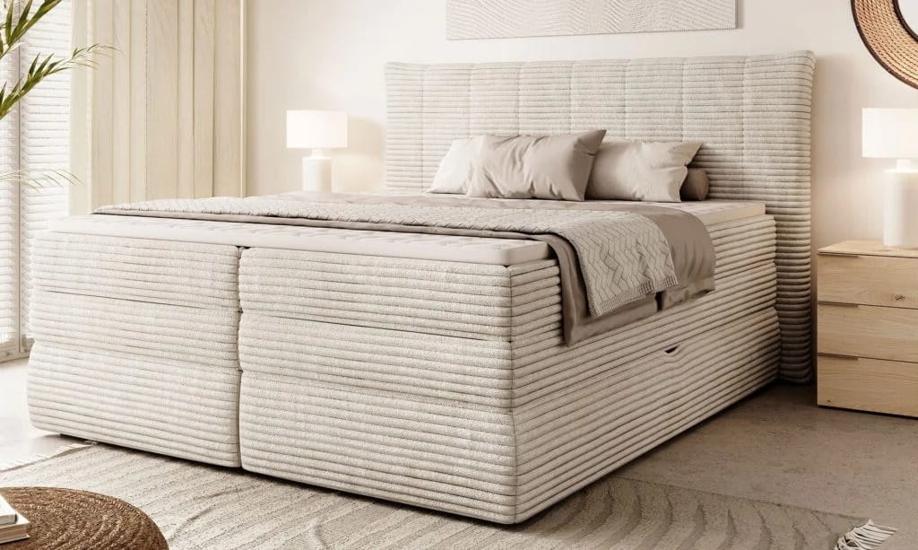 Łóżko AMBER powierzchnia spania 180 x 200 cm Boxspring Do Sypialni Wysoka jakość