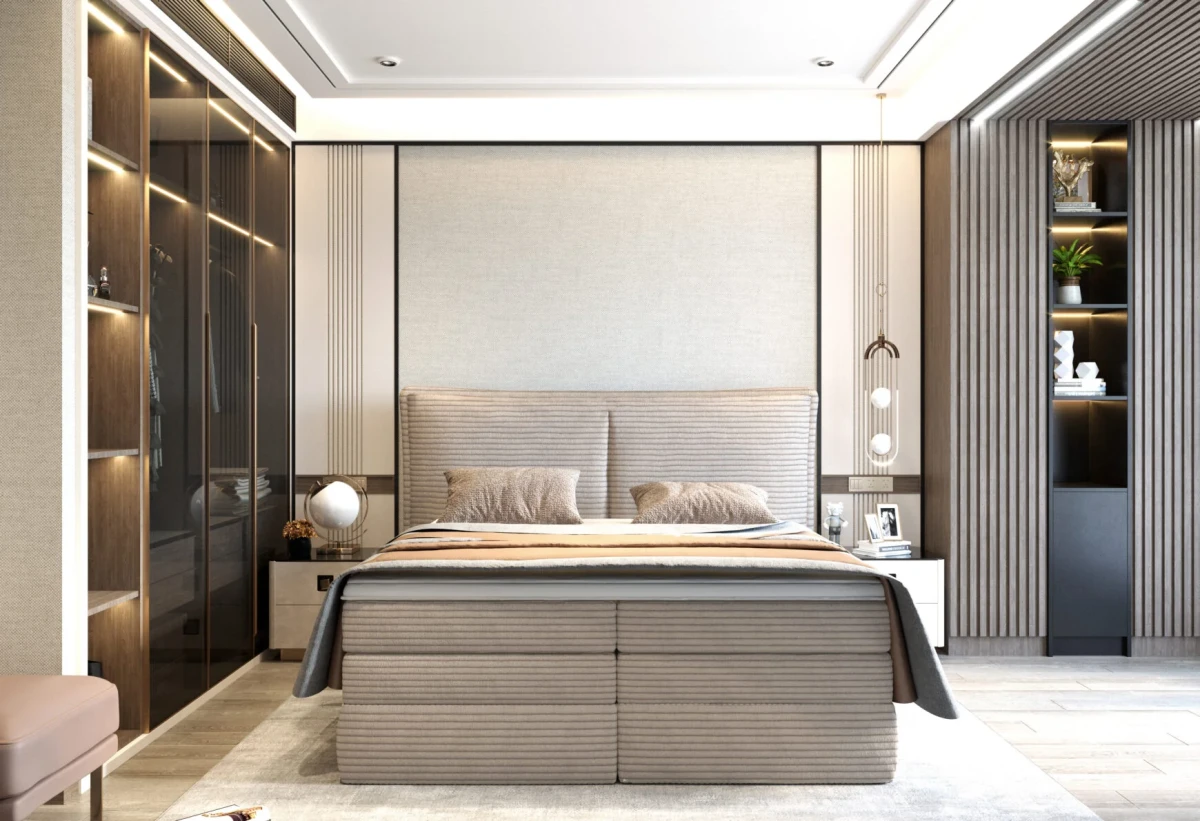 Łóżko MADDEN powierzchnia spania 180 x 200 cm Pojemnik na pościel Do Sypialni Wysoka jakość