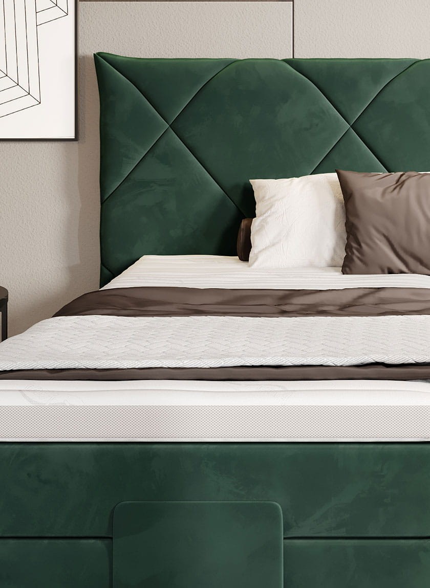 Łóżko RITA powierzchnia spania 100 x 200 cm Boxspring Do Sypialni Wysoka jakość