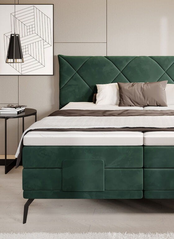 Łóżko RITA powierzchnia spania 100 x 200 cm Boxspring Do Sypialni Wysoka jakość