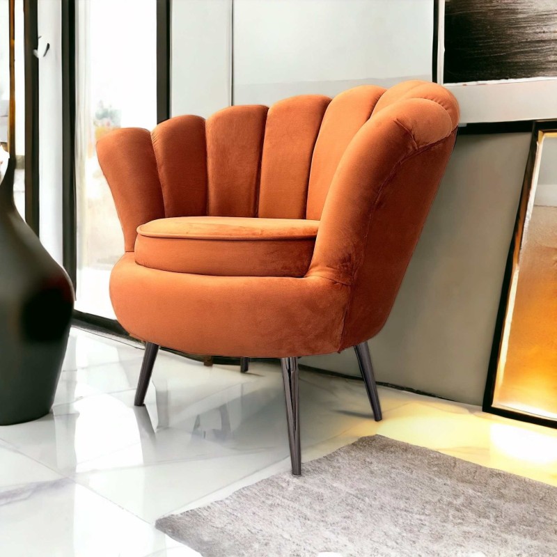 Fotel MUSZELKA Czarne Srebrne Złote Nóżki.jpg