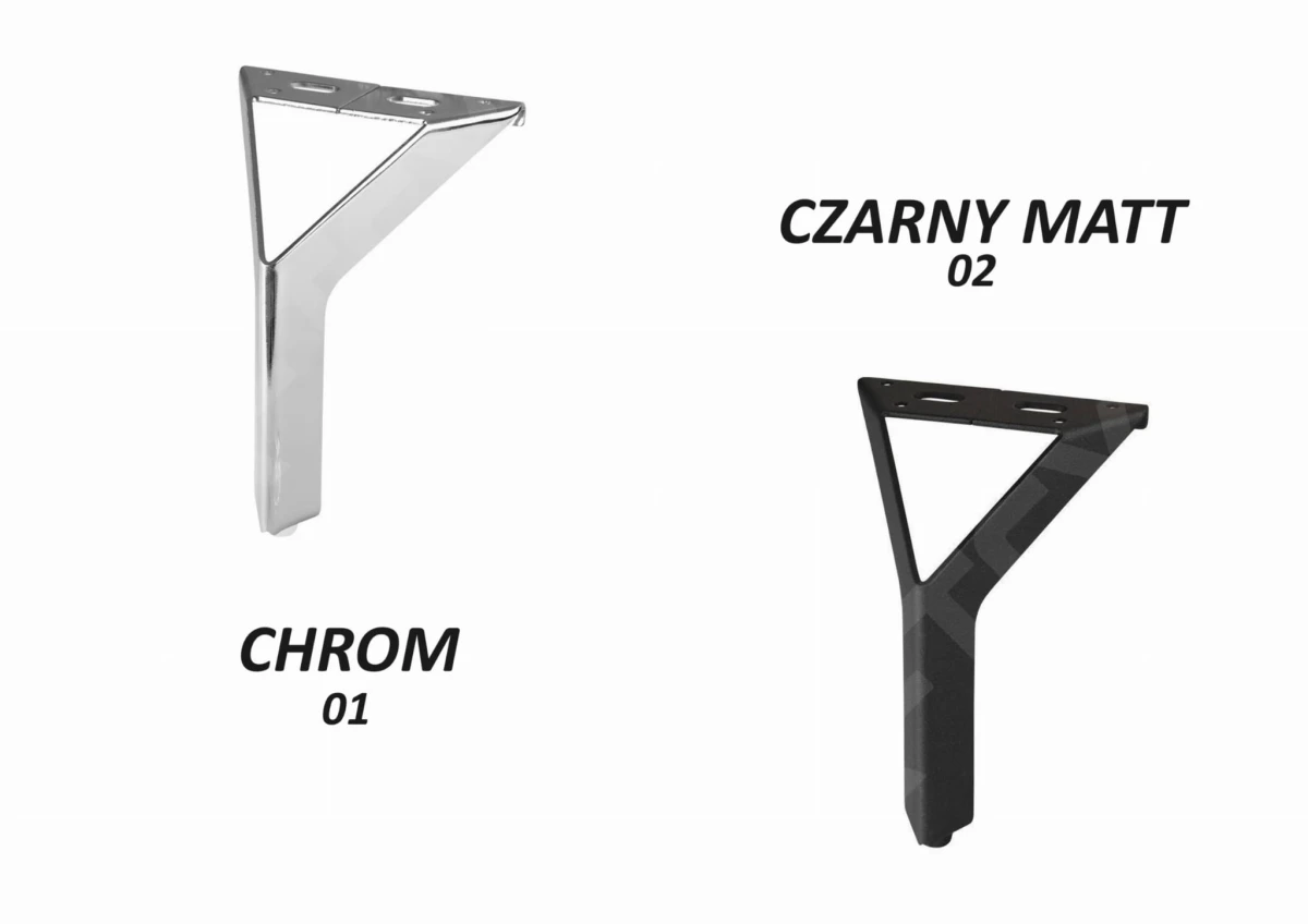 Nóżki do Łóżka CHESTER CZARNE CHROM SREBRNE.jpg