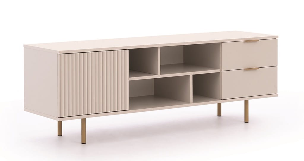 Szafka RTV NUBIA NB-06 w Stylu LOFT Szerokość 150 cm 2 szuflady 1 drzwiczki Cashmere Do salonu