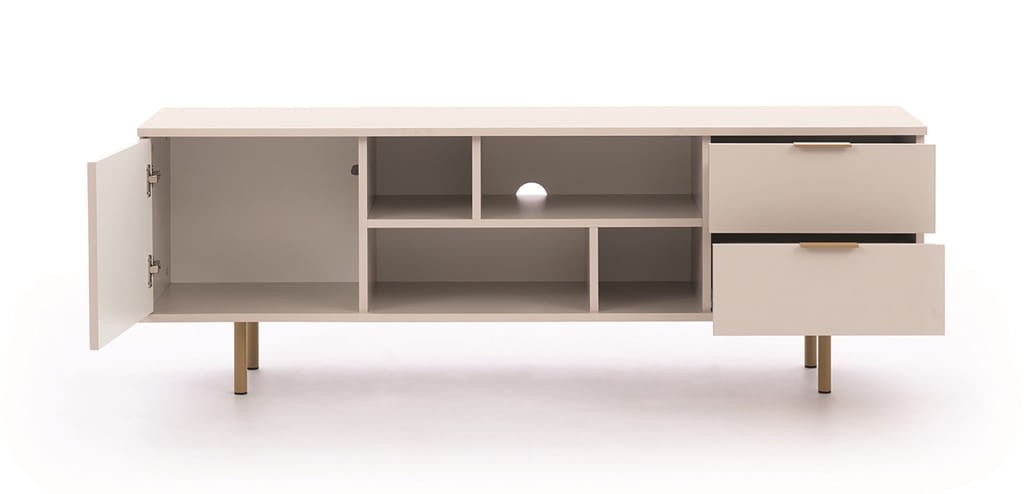 Szafka RTV NUBIA NB-06 w Stylu LOFT Szerokość 150 cm 2 szuflady 1 drzwiczki Cashmere Do salonu