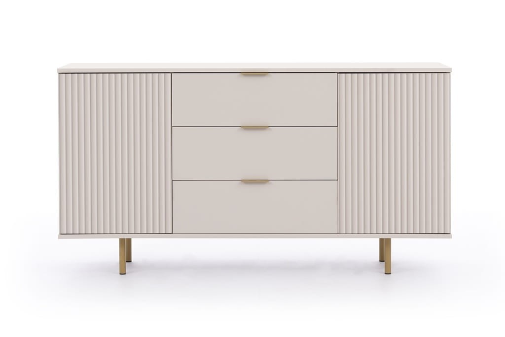 Komoda NUBIA NB-02 w Stylu LOFT 3 Szuflady 2 Drzwiczki Szerokość 150 cm Cashmere