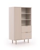 Regał NUBIA NB-04 w Stylu LOFT Szerokość 80 cm 2 szuflady 1 drzwiczki Cashmere