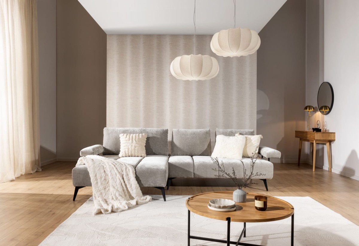 Lewostronny Nowoczesny Narożnik VINCENZO Elektryczna Funkcja Relaks oraz Przesuwna Regulacja Oparcia do Salonu