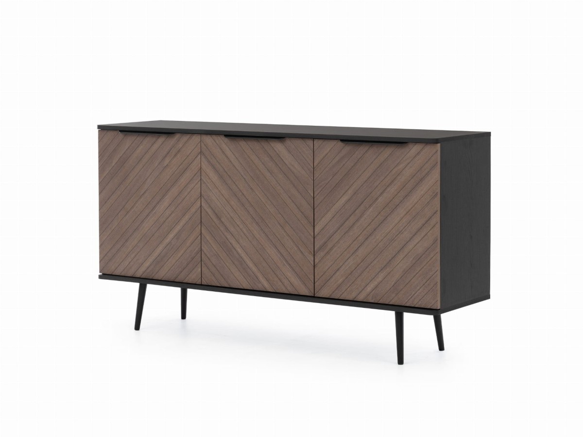 Komoda PINELLI PN K3D Do Salonu Pokoju Wyysokie nóżki  Czarny grafitCaptains Deck Bok.jpg