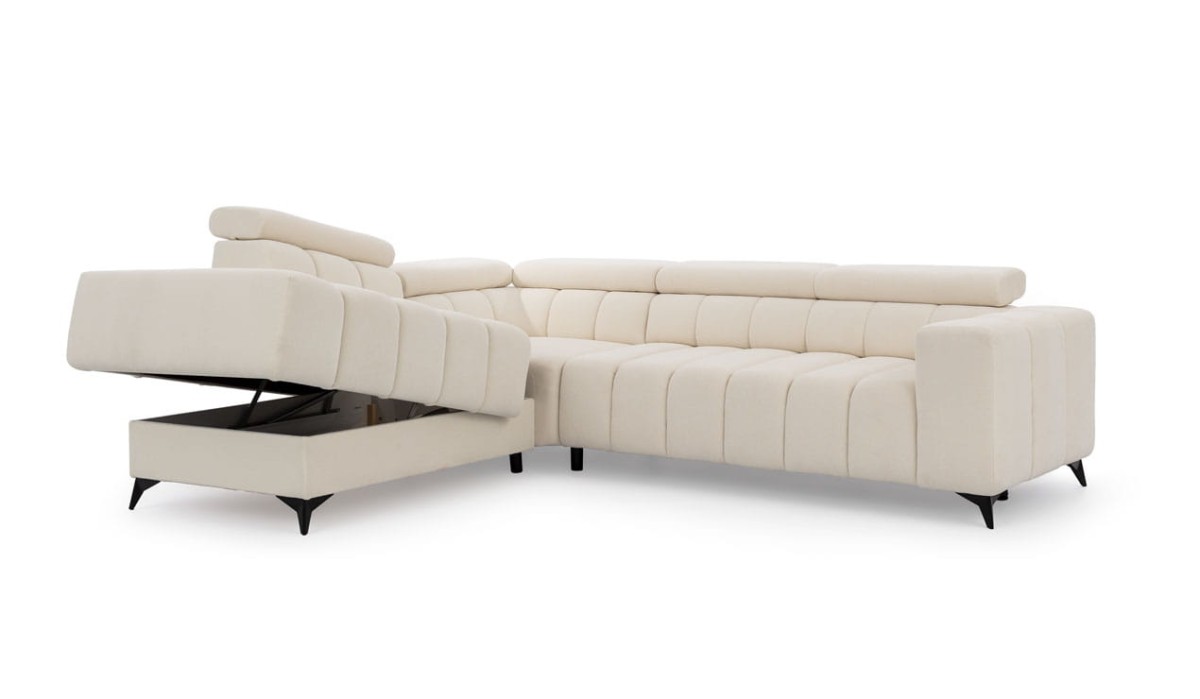 Narożnik RAGUSSO L z Otwartym Pojemnikiem na Pościel