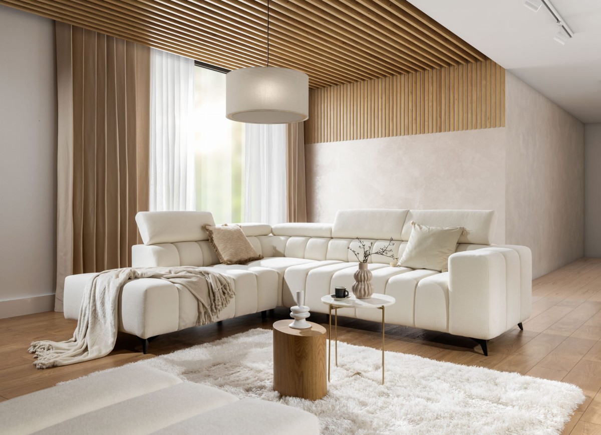 Narożnik RAGUSSO L z Funkcją Spania w Salonie