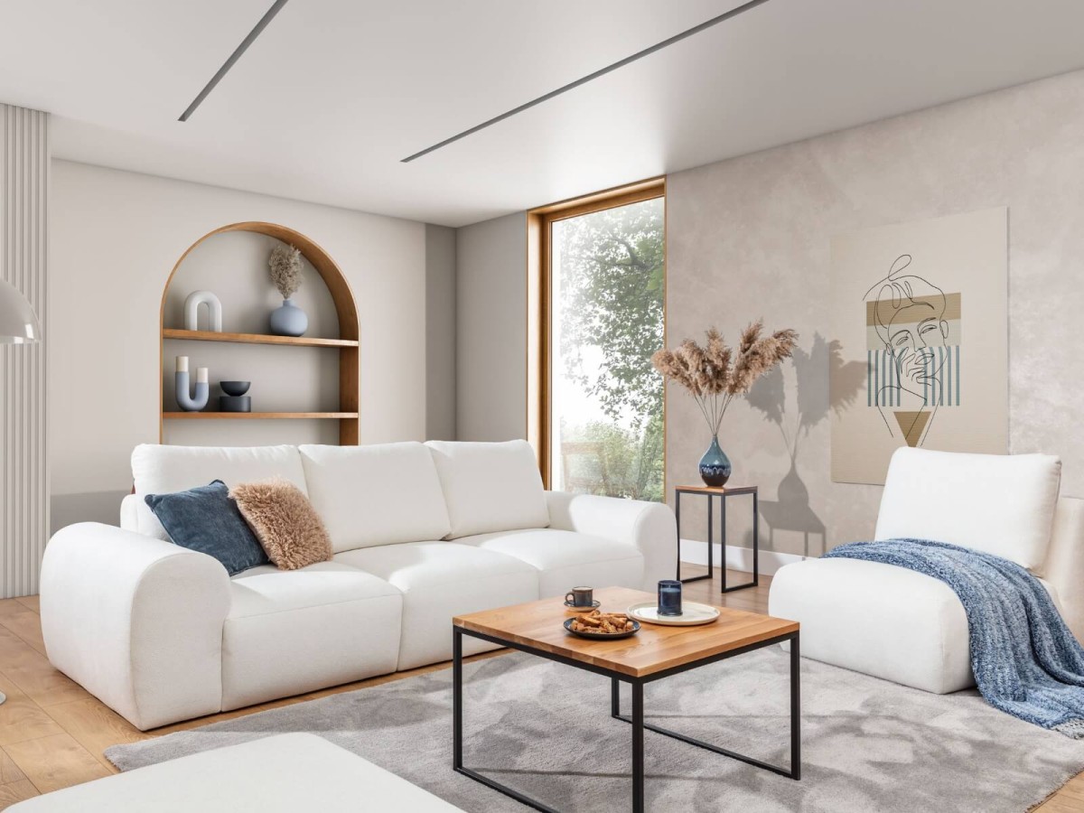 Trzyosobowa Sofa DIONIZOS 1BL+1+1BP 287 cm Modułowa w Salonie