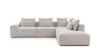 Lewostronny Modułowy Narożnik BASTIA L 318 cm 1,5BL+1,5+R+1,5KP+PUFA na Białym Tle