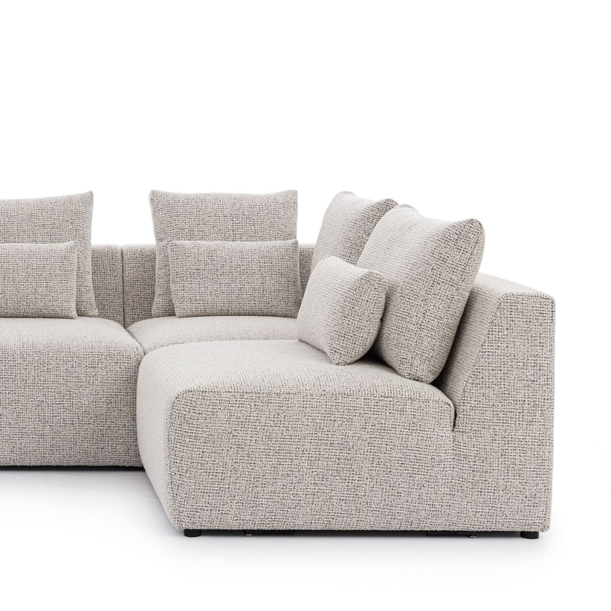 Prawostronny Narożnik BASTIA L 318 cm Modułowy 1,5BL+1,5+R+1,5KP+PUFA Widok z Bliska
