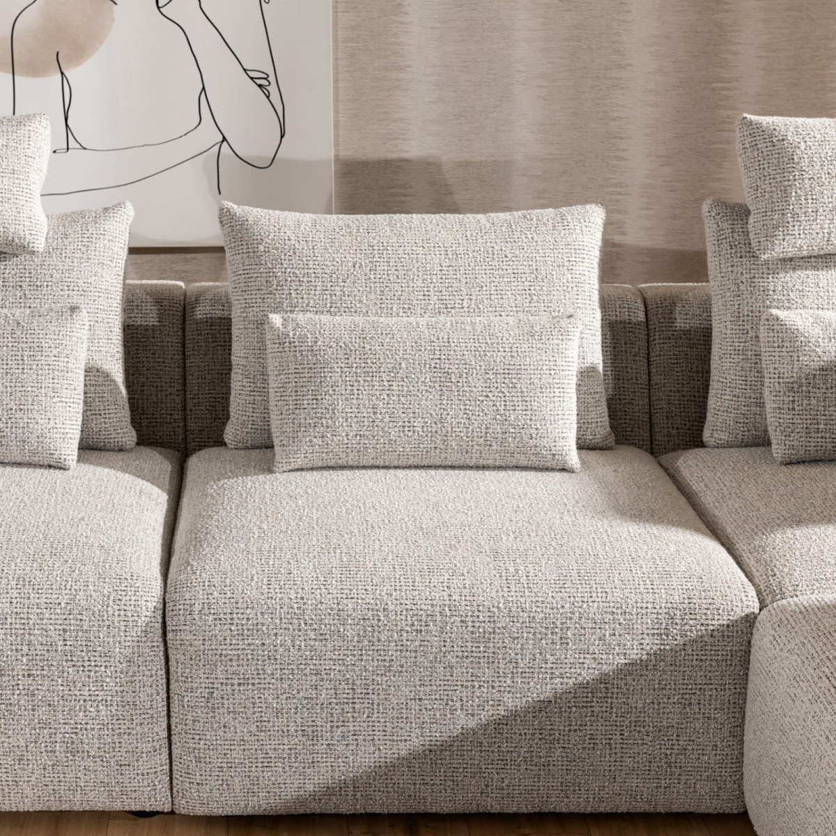 Sofa BASTIA 2P Modułowa 1,5BL+PANEL+1,5BP 290 cm Zdjęcie Prezentujące Moduł Środkowy
