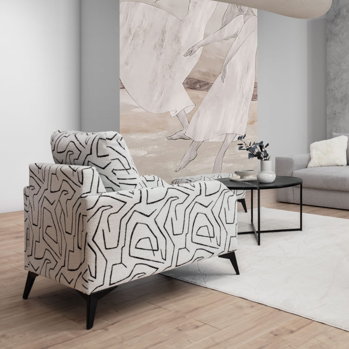 Zdjęcie Prezentujące Tył Fotela FIGARO we Wzory w Salonie