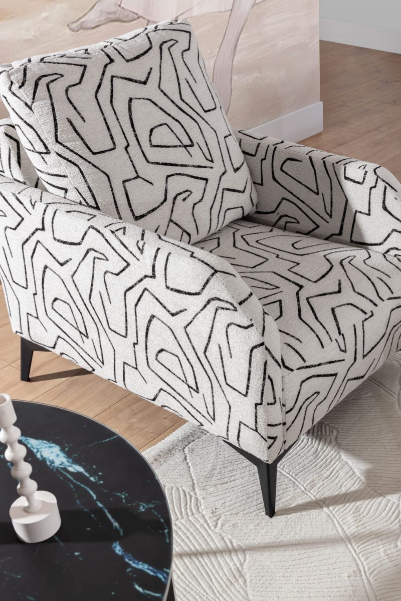 Fotel FIGARO Zdjęcie Prezentujące Tkaninę we Wzory