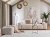 Nowoczesna Pufa oraz Dwuosobowa Sofa TOMINO w Salonie