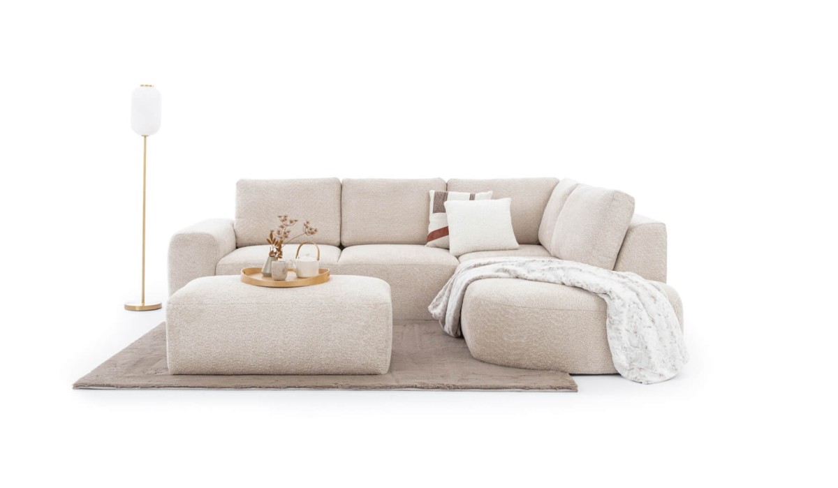 Modułowy Narożnik TOMINO L 285 cm OL+R+3BP w Minimalistycznej Aranżacji
