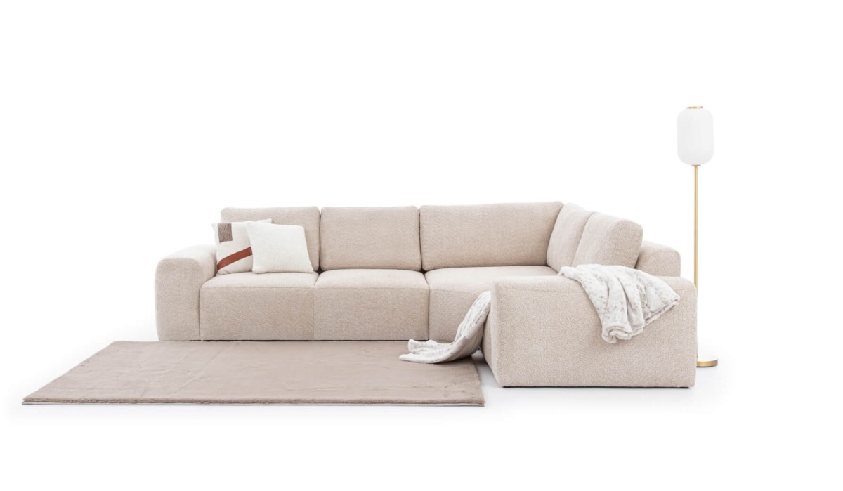 Modułowy Narożnik TOMINO LB 315 cm 3BL+RXL+1BP w Minimalistycznej Aranżacji