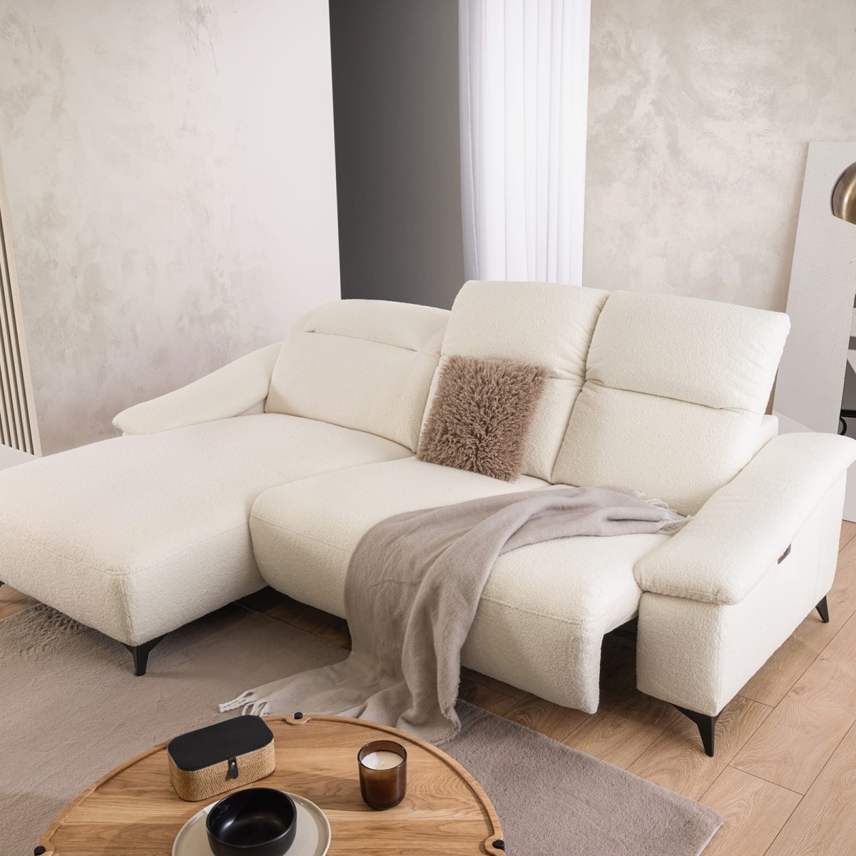 Modułowy Narożnik 259 cm GRAPPA SW 2FWBL+OBP Elektryczna Funkcja Relaks