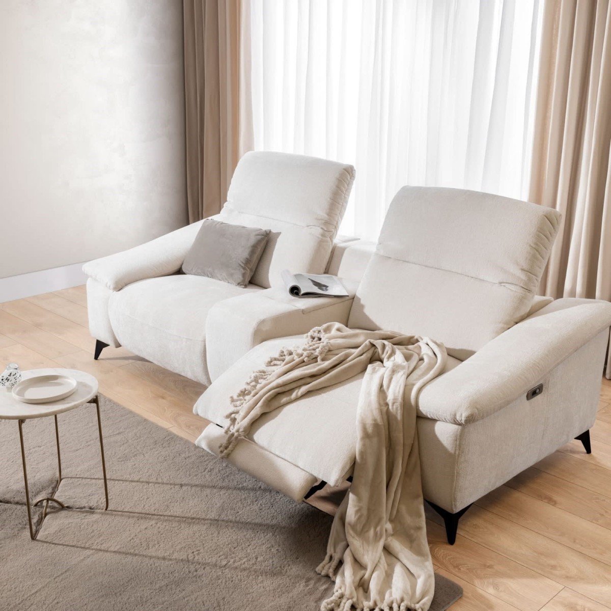 Sofa Modułowa 238 cm GRAPPA 1BL+PANELP+1BP Elektryczna Funkcja Relaks do Salonu